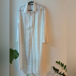 Zara Elegant White and Black Shirt Dress